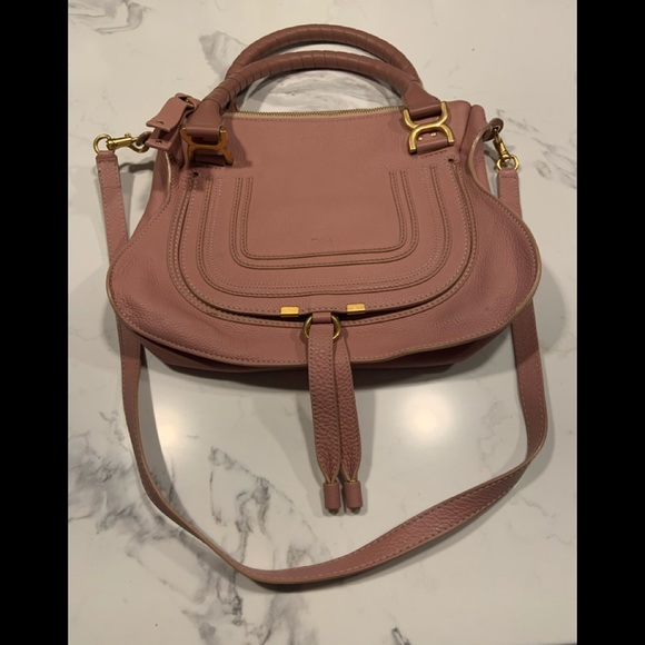 Chloe Handbags - Chloe Pink Marcie Medium Satchel Crossbody Bag